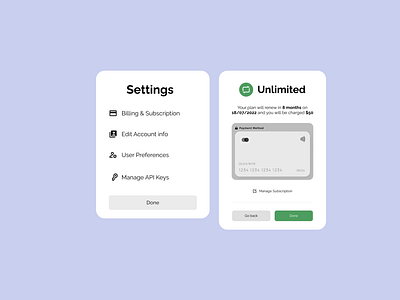 Billing and Subscription Modal Design app billing design mobiledesign modal payment productdesign subscription ui ux