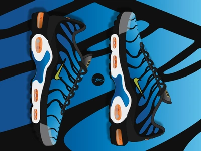 Nike Air Max Plus Tn OG Hyper Blue adobe illustrator airmax airmaxday branding design designer flat illustration logo minimal nike original photograhy photoshop poster shoe shoe design sneakers type vector