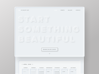 Neumorphic Landing Page Mockup