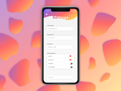 Settings Page Mockup