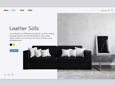 Leather Söfa 3d artist design interface interface design interior photoshop sofa ui ui design web website design