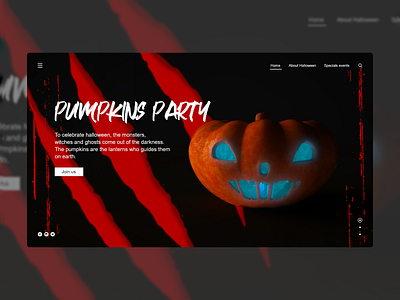 Pumpkins Party 3d artist adobe xd design interface interface design photoshop ui ux web website design