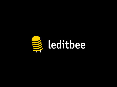 Leditbee bee combo insect led diode logo logotype