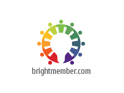 Brightmember bulb circle light logo logotype member people