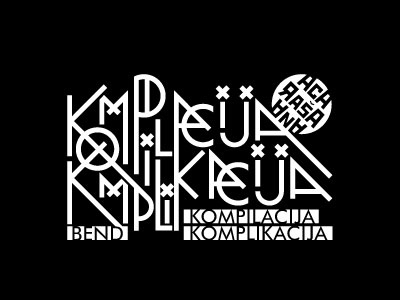 Komp D band black complicated kompilacija komplikacija logo music typography white