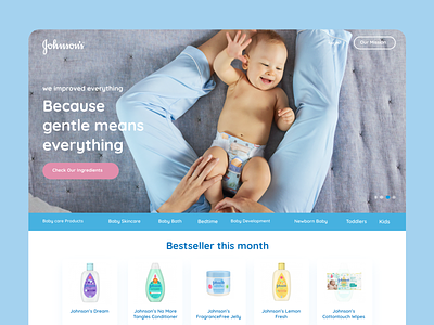 Johnson's Baby Landing Page Concept concept design johnson product design ui ux web web design webdesign website website concept
