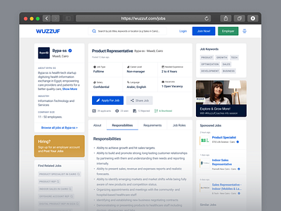 Wuzzuf Job Page UI Revamp V2.0 design interaction design product design ui ux uxdesign web design