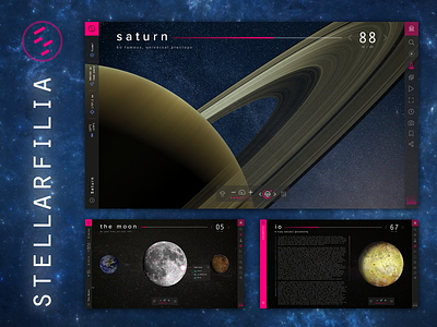 Stellarfilia Space engine Website engine logo maps planets satellite space stellar ui ux website website design