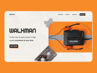 Walkman Landing Page graphic design ui web design