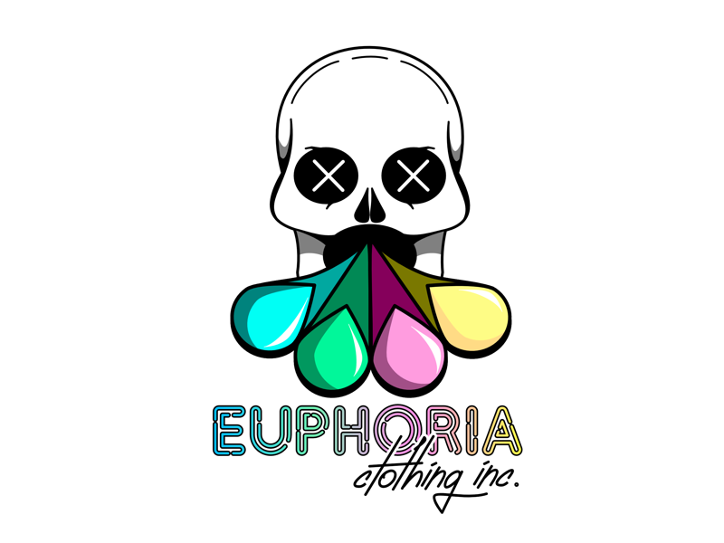 Logo for Euphoria Clothing Inc. design clothing skull logo