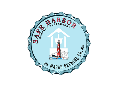 Safe Harbor x Marah Brewing Co. Logo branding brewery design hospitality logo logo design