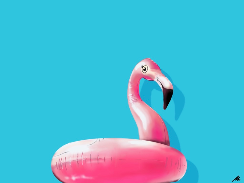 Flamingo pool float summer pool design flamingo illustration