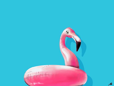 Flamingo pool float design flamingo illustration pool summer