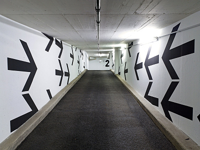 orientation system underground car park at a skyscraper