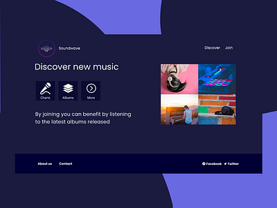 Soundwave Music App app colors design designer dribble shot graphicdesign ideas landing page landing shot landing shot mockups ui ux design uidesign web page design webdesign