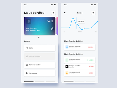 Credit Card bank app card credit card mobile ui