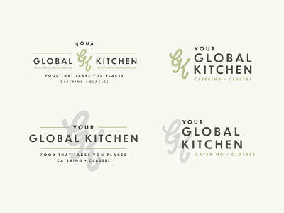Kitchen Logo global green kitchen logo script