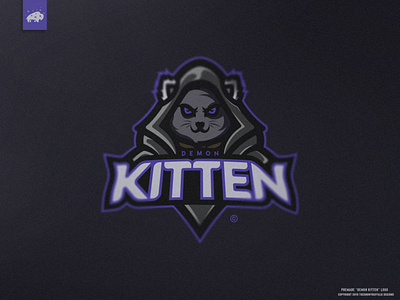 Premade "Demon Kitten" Mascot Logo. branding design icon identity illustration illustrator lettering logo type typography