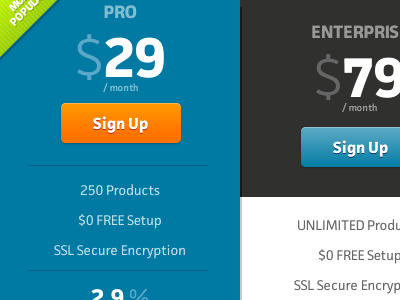 Pricing buttons compare pricing