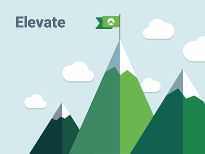 Elevate clouds flag illustration mountains