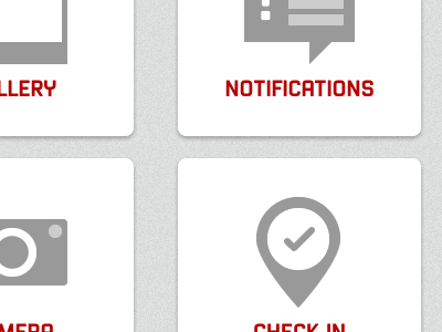 Mobile Dashboard buttons dashboard grey icons