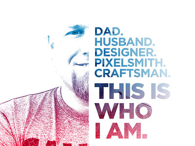 Who I am gotham bold gradient knockout