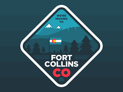 FoCo badge colorado flag mountain