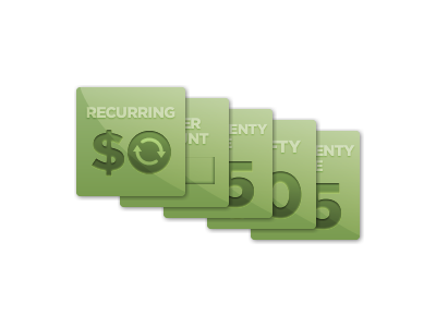 Recurring buttons dollar sign green