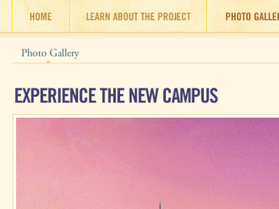 Experience the New Campus buttons navigation texture yellow