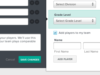 Registration Form buttons dropdown edit forms menu save