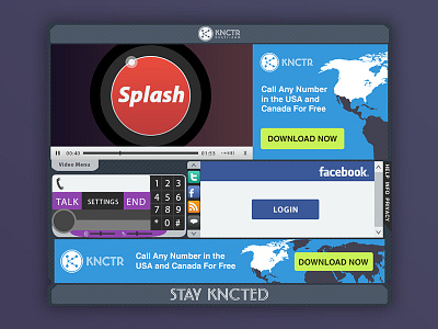 Flattened KNCTR App app design desktop digital flat knctr minimal phone social media video web wip