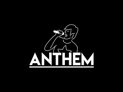Anthem Voices black white brand branding choir design flat graphic design illustration illustrator logo music vector