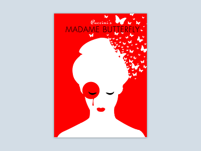 Poster Madame Butterfly design gig poster illustration minimal minimal poster poster design silkscreen print