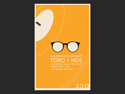 Toro Y Moi Concert Poster concert poster gig poster illustration minimal design minimalism poster poster design silkscreen silkscreen print toro y moi typography