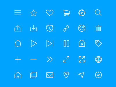 Icons (.sketch) blue flat grafician icons minimal sketch