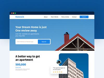 Homeslib - apartment reviews platform design ui
