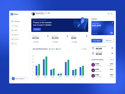 Fintech Dashboard concept