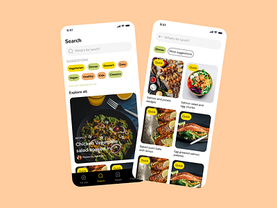 Food recipe app exploration design food ui