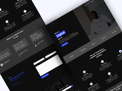 Digital agency landing page dark mode dark ui digital agency landing page ui inspiration uiux user interface design website