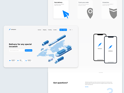 Quill express - logistics company courier services courier website delivery company delivery website ui ui design ui inspiration ux
