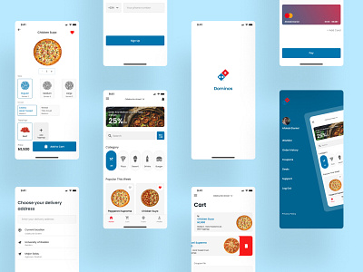 Pizza app (Dominos Redesign) cart dominos food delivery app inspiration menu design pizza app ui design ui inspiration uiux user interface user interface design