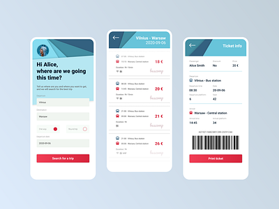 Bus Travel App app app design ticket app ticket booking tickets travel travel app ui ux