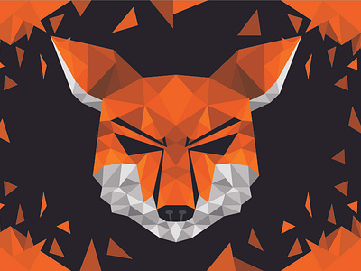 Animal Fox Head with Lowpoly style