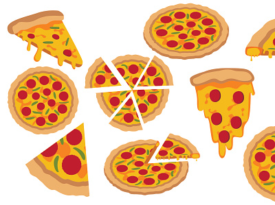 Slice Pizza Vector Illustrations bread culinary decoration design eat food full hungry illustration inspiration order paprika pizza restaurant sausage tasty transparent vector