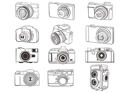 Camera with line art style branding camera camera icon camera logo design illustration inspiration line art studio vector