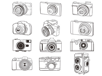 Camera with line art style