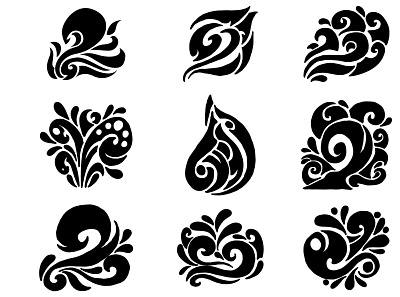 Black Water Ornament Tattoo Vector design graphic design inspiration logo vector