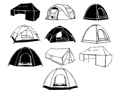 Camping Tent Line Art Vector camp camping design illustration inspiration line art lineart studio template tent vector vector illustration