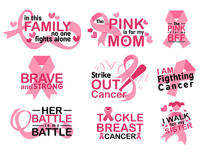 Awareness Breast Cancer Vector Quotes