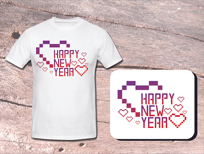 Love New Year T Shirt Design 2020 2020 trend business design illustration inspiration love lovely lover new year new year design new year party new years pixel pixel art studio t shirt template typography vector